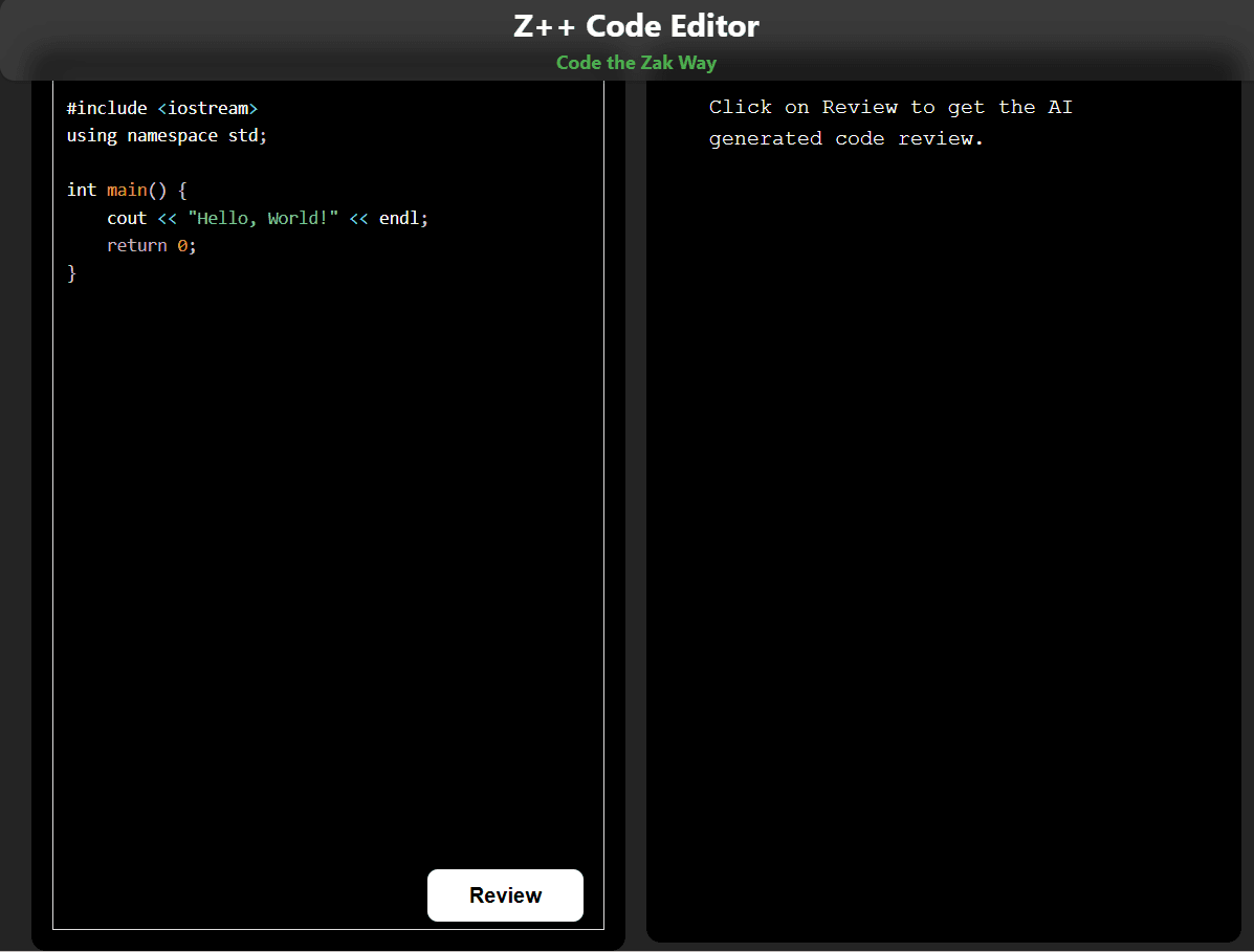 Z++ Code Editor screenshot 2